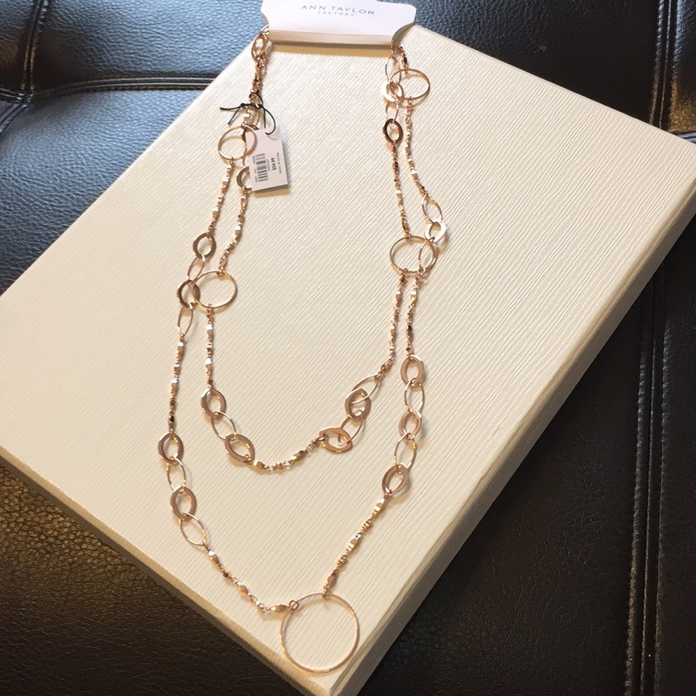 Rose goldtone long layering necklaces - Picture 1 of 3